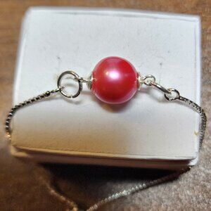 Coral Pearl Bracelet